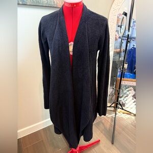 Barefoot Dreams Cozychic Lite Calypso Wrap Cardigan Black Open Front Sz L/XL
